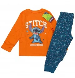 Disney Lilo & Stitch Παιδική βαμβακερή Πιτζάμα (DIS LIS 52 04 B886 ORANGE) - Χειμωνιάτικες / εποχιακές πιτζάμες