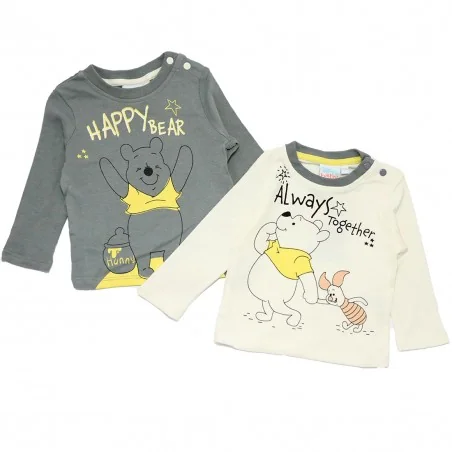 Disney Baby Winnie the Pooh Βρεφικό βαμβακερό μπλουζάκι σετ 2 τεμ. (BKJ6137) - Μπλουζάκια Μακρυμάνικα (μακό)