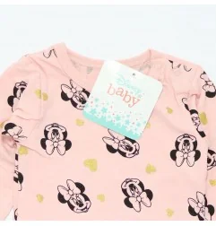 Βρεφικό Μακρυμάνικο Ζιπουνάκι Disney Baby Minnie Mouse – Ροζ με Χρυσές Καρδούλες (DIS MF 51 01 9628 W)