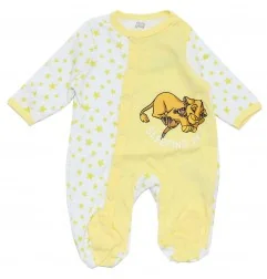 Disney Baby Lion King: Βρεφικό Βαμβακερό Φορμάκι "Sleeping In" με Αστέρια - Κίτρινο (DIS KL 51 05 A094 Yellow) - Φορμάκια επο...