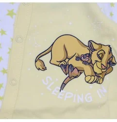 Disney Baby Lion King: Βρεφικό Βαμβακερό Φορμάκι "Sleeping In" με Αστέρια - Κίτρινο (DIS KL 51 05 A094 Yellow) - Φορμάκια επο...