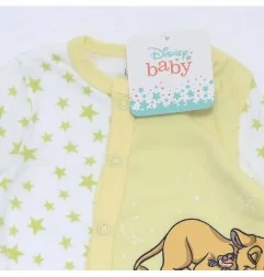 Disney Baby Lion King: Βρεφικό Βαμβακερό Φορμάκι "Sleeping In" με Αστέρια - Κίτρινο (DIS KL 51 05 A094 Yellow) - Φορμάκια επο...