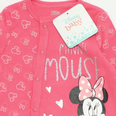 Disney Baby Βρεφικό Βαμβακερό Φορμάκι Minnie Mouse με All-over Print & Πλάγιο Κούμπωμα (DIS BP 51 05 A098 Fux)