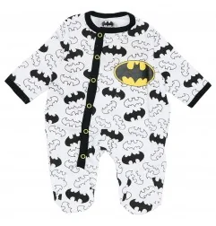 Batman Βρεφικό Βαμβακερό Φορμάκι με All-over Bat-Signal Print & Πλάγιο Κούμπωμα (BAT 51 05 426) - Φορμάκια εποχικά (βαμβακερά)