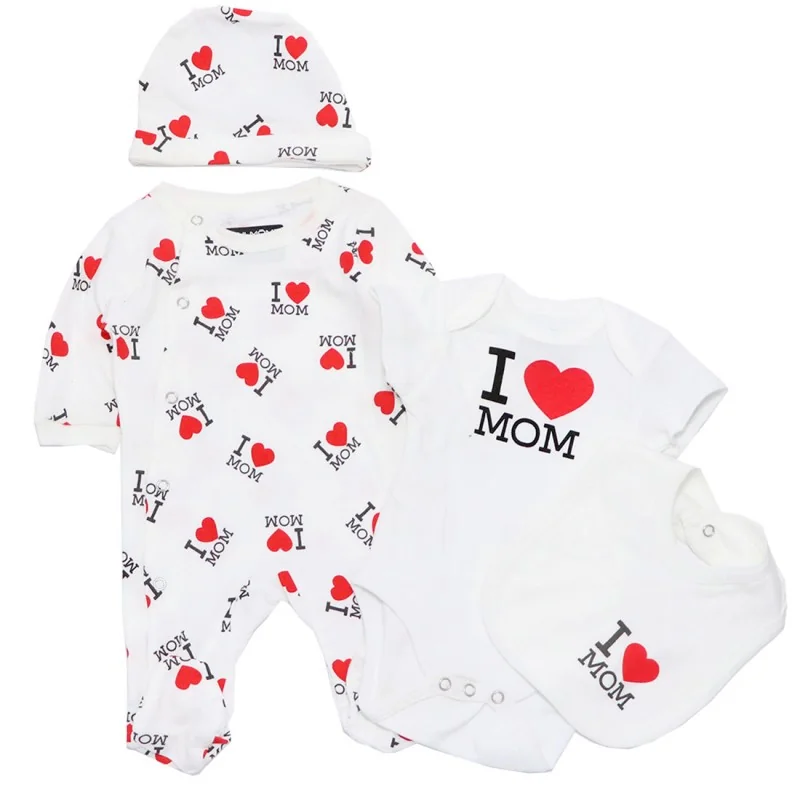 Mini Mome Βρεφικό Βαμβακερό Σετ 4 Τεμαχίων "I Love Mom"(51 12 3215) Mini Mome Βρεφικό Βαμβακερό Σετ 4 Τεμαχίων "I Love Mom"(51 12 3215)