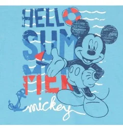 Disney Baby Βρεφικό Κοντομάνικο Μπλουζάκι Mickey Mouse "Hello Summer" – Σιέλ (SE0182)