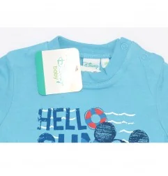 Disney Baby Βρεφικό Κοντομάνικο Μπλουζάκι Mickey Mouse "Hello Summer" – Σιέλ (SE0182) - Κοντομάνικα μπλουζάκια
