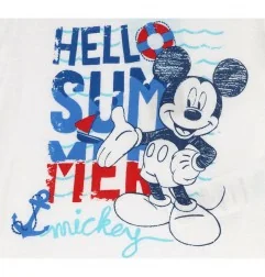 Disney Baby Βρεφικό Κοντομάνικο Μπλουζάκι Mickey Mouse "Hello Summer" – Λευκό (SE0182 White)