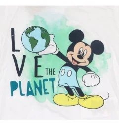 Disney Baby Mickey Mouse Κοντομάνικο Μπλουζάκι Για αγόρια -οργανικό βαμβάκι(UE0058 WHITE)