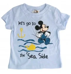 Disney Baby Mickey Mouse Κοντομάνικο Μπλουζάκι Για αγόρια -οργανικό βαμβάκι(UE0034 BLUE) - Κοντομάνικα μπλουζάκια