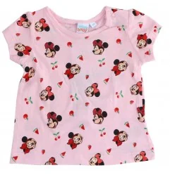 Disney Baby Βρεφικό Κοντομάνικο Μπλουζάκι Minnie Mouse – Ροζ με Fruit Print(UE0040 PINK) - Κοντομάνικα μπλουζάκια