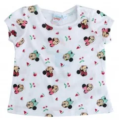 Disney Baby Βρεφικό Κοντομάνικο Μπλουζάκι Minnie Mouse – Λευκό με Fruit Print (UE0040) - Κοντομάνικα μπλουζάκια