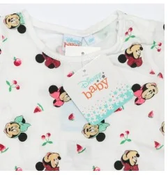 Disney Baby Βρεφικό Κοντομάνικο Μπλουζάκι Minnie Mouse – Λευκό με Fruit Print (UE0040)