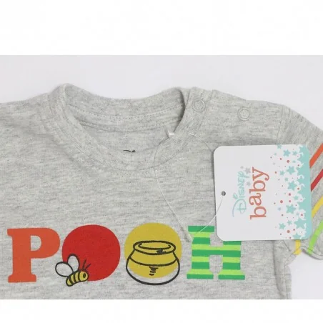 Disney Baby Βρεφικό Καλοκαιρινό Σετ Winnie the Pooh – Γκρι Μελανζέ Μπλουζάκι & Κόκκινο Σορτσάκι (DIS BP 51 12 9653 grey)