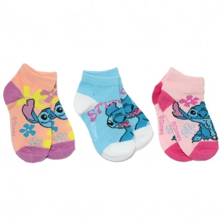 Disney Lilo & Stitch παιδικές κοντές κάλτσες σετ 3 ζευγάρια (EX0653 peach) - Κάλτσες κοντές κορίτσι