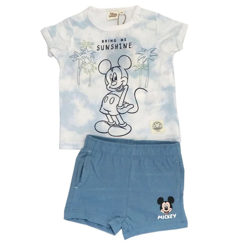 Disney Baby Mickey Mouse Βρεφικό Καλοκαιρινό Σετ-100% οργανικό βαμβάκι (EV0005.BIO blue)
