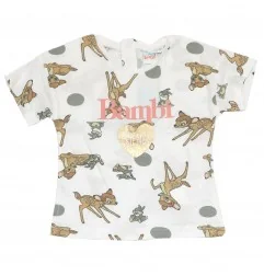 Disney Baby Bambi βρεφικό Κοντομάνικο Μπλουζάκι (EV0091 white) - Κοντομάνικα μπλουζάκια
