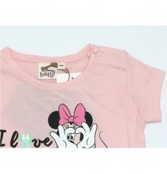 Disney Baby Minnie Mouse βρεφικό Κοντομάνικο μπλουζάκι για κορίτσια- οργανικό βαμβάκι (UE0069 PINK) - Κοντομάνικα μπλουζάκια