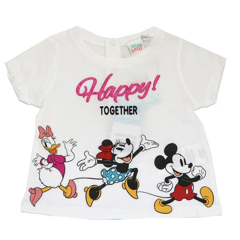 Disney Baby Minnie Mouse βρεφικό Κοντομάνικο μπλουζάκι για κορίτσια (EV0094 white)