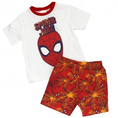 Marvel Spiderman παιδική Καλοκαιρινή πιτζάμα για αγόρια (EV2018 white) - Πιτζάμες Καλοκαιρινές