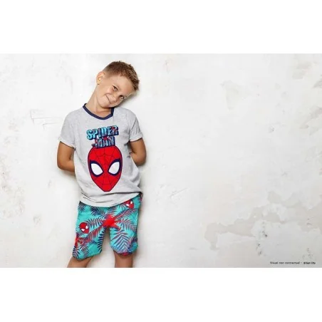 Marvel Spiderman παιδική Καλοκαιρινή πιτζάμα για αγόρια (EV2018 grey)