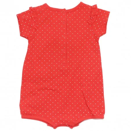 Disney Baby Βρεφικό Καλοκαιρινό Φορμάκι Minnie Mouse "Perfect As I Am" – Κόκκινο Πουά με Βολάν (UE0056 RED)