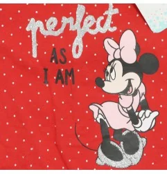 Disney Baby Βρεφικό Καλοκαιρινό Φορμάκι Minnie Mouse "Perfect As I Am" – Κόκκινο Πουά με Βολάν (UE0056 RED) - Καλοκαιρινά φορ...