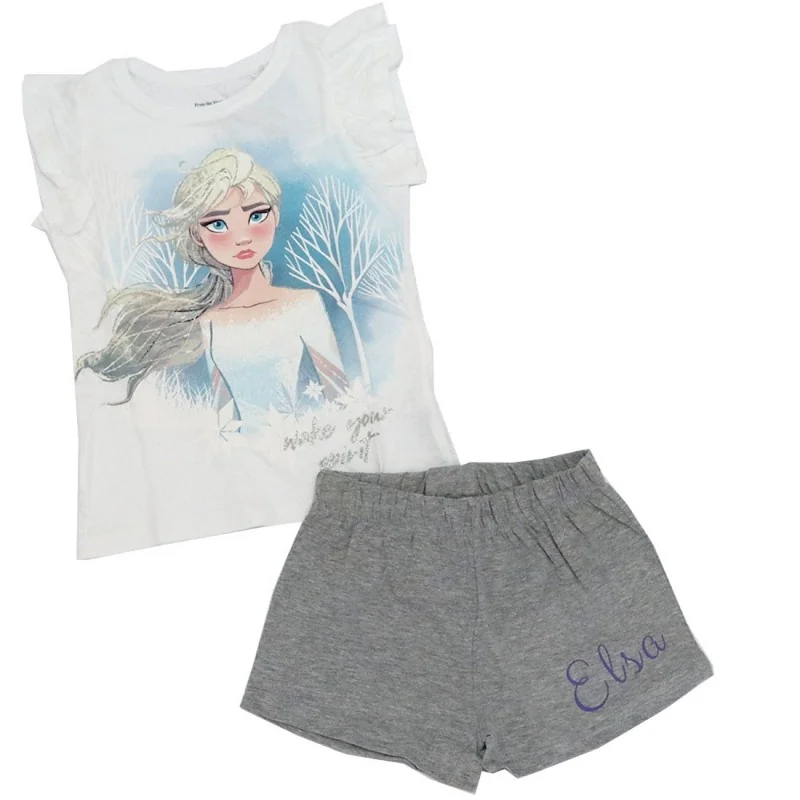 Disney Frozen Παιδική Καλοκαιρινή Πιτζάμα Για Κορίτσια (DIS FROZ 52 04 9366 white)