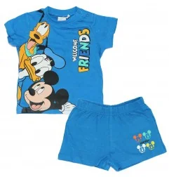 Disney Baby Mickey Mouse Βρεφικό Καλοκαιρινό Σετ για αγόρια (WE0025 Blue) - Καλοκαιρινά Σετ