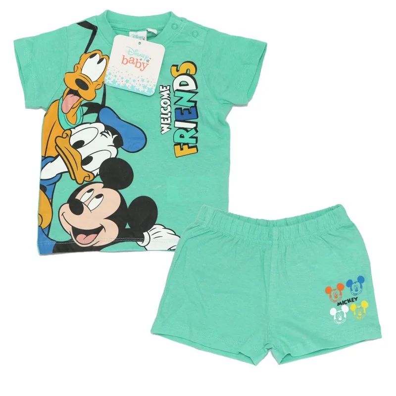 Disney Baby Mickey Mouse Βρεφικό Καλοκαιρινό Σετ για αγόρια (WE0025 Green)