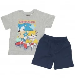 Sonic Παιδική Καλοκαιρινή Πιτζάμα για αγόρια (SONIC 52 04 011 Grey) - Χειμωνιάτικες / εποχιακές πιτζάμες