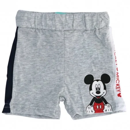 Βρεφικό Βαμβακερό Σορτς Disney Baby "Mickey Mouse" - 100% Βαμβακερό (Γκρι Μελανζέ)(UE0053) - Σορτς/ Βερμούδες