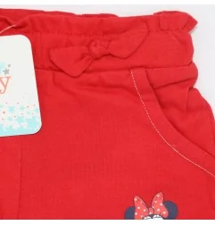 Disney Baby Minnie Mouse Βρεφικό βαμβακερό σορτς για κορίτσια (ET0092 RED)