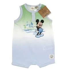 ΒρεφιΚαλοκαιρινό Φορμάκι Disney Baby Mickey Mouse "Sea You Soon" - 100% Οργανικό Βαμβάκι (EV0004.BIO GREEN) - Καλοκαιρινά φορ...