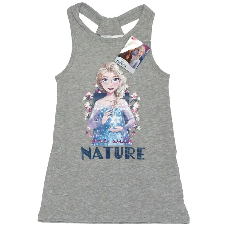 Disney Frozen Παιδικό καλοκαιρινό Φορεματάκι για κορίτσια (WE1124 Grey)