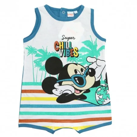 Disney Baby Mickey Mouse Βρεφικό Καλοκαιρινό φορμάκι για αγόρια (WE0033 Blue) - Καλοκαιρινά φορμάκια