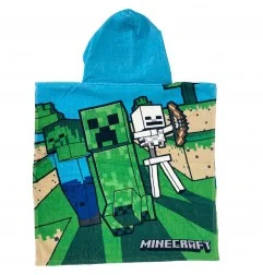 Minecraft Παιδικό βαμβακερό Πόντσο θαλάσσης 55x110εκ. (MNC24-1023C) - Πόντσο θαλάσσης