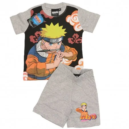 Naruto παιδική Βαμβακερή καλοκαιρινή Πιτζάμα Για Αγόρια (NAR24-1337-POL Grey)