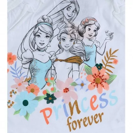 Disney Princess Παιδικό Κοντομάνικο Μπλουζάκι Για Κορίτσια (ET1163 white)