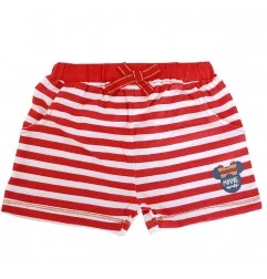 Βρεφικό Βαμβακερό Σορτς Disney Baby Minnie Mouse - Κόκκινο Ριγέ με Glitter(ET0085A) - Παντελόνια - Φόρμες