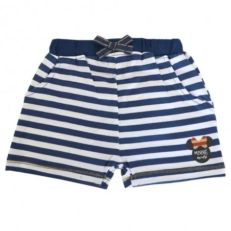 Βρεφικό Βαμβακερό Σορτς Disney Minnie Mouse - Navy Ριγέ με Φιόγκο ( (ET0085) - Σορτς/ Βερμούδες