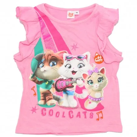 44 Cats Κοντομάνικο Μπλουζάκι Για Κορίτσια (ET6125 pink) - Κοντομάνικα μπλουζάκια