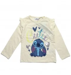 Disney Lilo & Stitch παιδικό μακρυμάνικο μπλουζάκι για κορίτσια (XH1369 Ecru) - Μπλουζάκια Μακρυμάνικα (μακό)