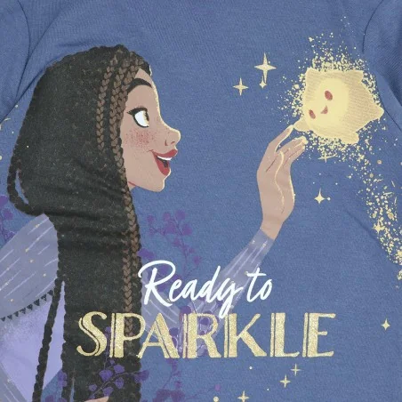 Disney Wish παιδικό μακρυμάνικο μπλουζάκι για κορίτσια (XH1328 Navy)