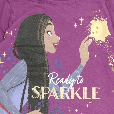 Disney Wish παιδικό μακρυμάνικο μπλουζάκι για κορίτσια (XH1328 purple)