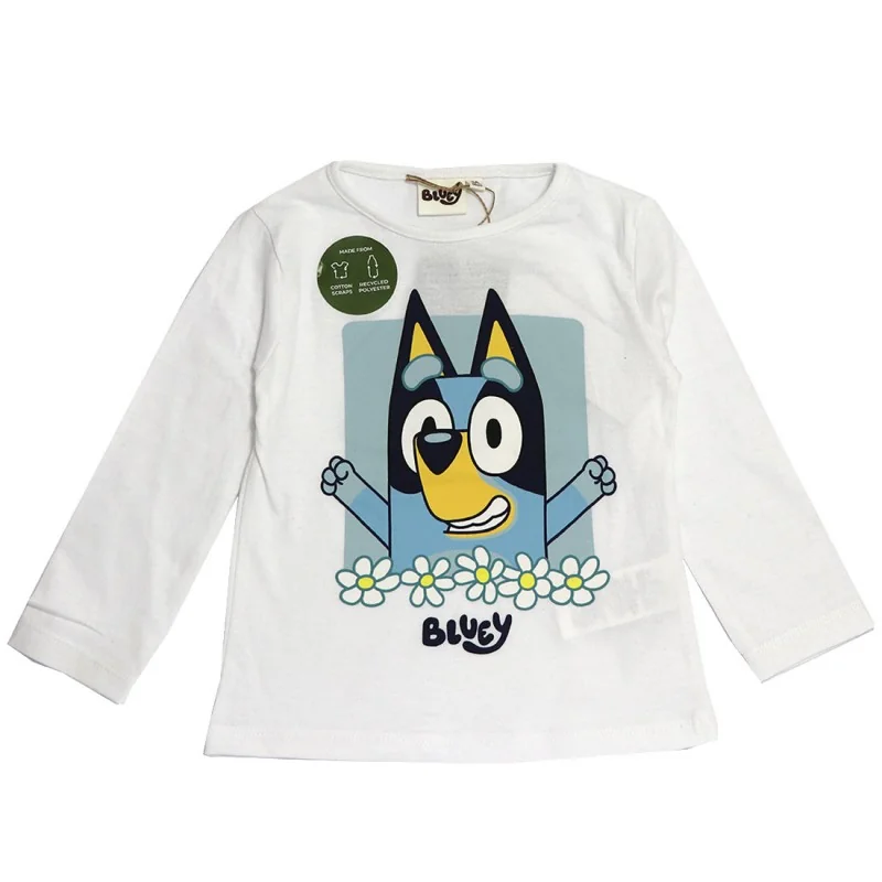 Bluey παιδικό μακρυμάνικο μπλουζάκι για κορίτσια (XH1470 white)