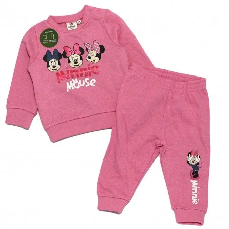Disney Baby Minnie Mouse Βρεφικό Σετ Φόρμας 2 Τεμαχίων: Φούτερ & Παντελόνι (XH0001L. Pink ) - Φόρμες