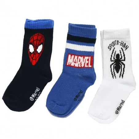 Marvel Spiderman παιδικές αθλητικές κάλτσες για αγόρια σετ 3 ζευγάρια (XH0675NAVY) - Κάλτσες κανονικές αγόρι