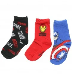 Marvel Avengers Παιδικές Κάλτσες Για αγόρια σετ 3 ζευγάρια (XH0634 BLUE ) - Κάλτσες κανονικές αγόρι
