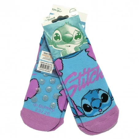 Disney Lilo & Stitch Παιδικές Αντιολισθητικές Κάλτσες πετσετέ για κορίτσια (XH0602 blue) - Κάλτσες χειμωνιάτικες - αντιολισθη...